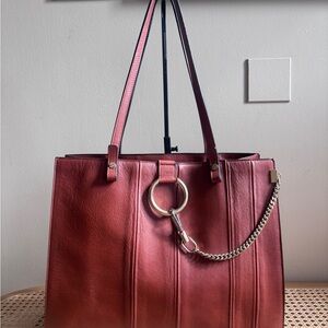 $1600, 2015 sepia, Chloe Faye tote in grained calfskin.  Rare!!!